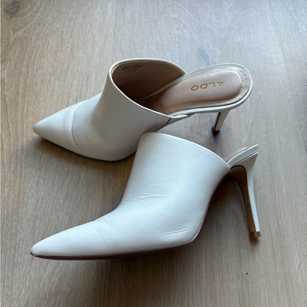 Aldo White Pointed Toe Heels